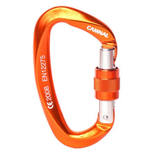 Load image into Gallery viewer, Professional Carabiner D Shape 25KN Carbiner Key Hooks Climbing Ascend Security Safety Master Lock Outdoor Protective Equipment