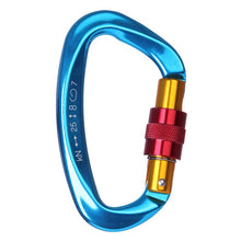 Load image into Gallery viewer, Professional Carabiner D Shape 25KN Carbiner Key Hooks Climbing Ascend Security Safety Master Lock Outdoor Protective Equipment