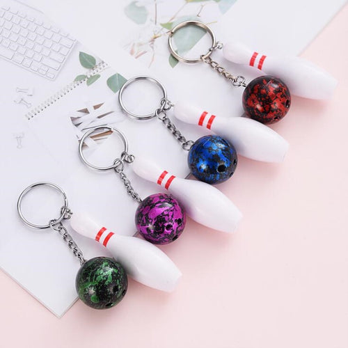 1PC Bowling bag plastic Pendant mini Bowling ball keychain advertisement key chain fans souvenirs key ring School gifts Randomly