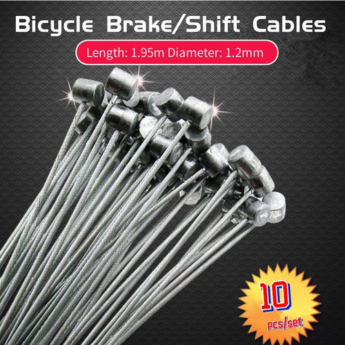 10pcs Road MTB Mountain Bike Bicycle Fixed Gear Brake Derailleur Line Shift Cable Wire Steel Cycling Equipment bisiklet aksesuar