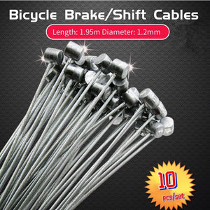 10pcs Road MTB Mountain Bike Bicycle Fixed Gear Brake Derailleur Line Shift Cable Wire Steel Cycling Equipment bisiklet aksesuar