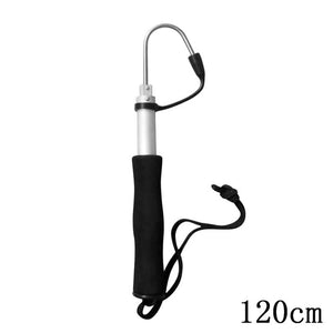 60cm Or 120cm Stainless Steel Sea Telescopic Fishing Gaff Aluminum Alloy Spear Hook Fish Tackle Outdoor Fishing Tool