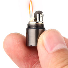 Load image into Gallery viewer, Mini Compact Kerosene Lighter Key Chain Capsule Gasoline Lighter Inflated Keychain Petrol Lighter Outdoor Tools