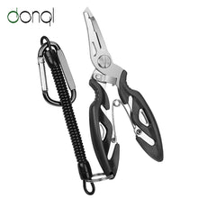 Load image into Gallery viewer, DONQL Multifunctional Fishing Pliers Scissors Line Cutter Hook Remover Fishing Clamp Accessories Tools With Lanyards Spring Rope