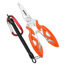 Load image into Gallery viewer, DONQL Multifunctional Fishing Pliers Scissors Line Cutter Hook Remover Fishing Clamp Accessories Tools With Lanyards Spring Rope