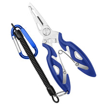 Load image into Gallery viewer, DONQL Multifunctional Fishing Pliers Scissors Line Cutter Hook Remover Fishing Clamp Accessories Tools With Lanyards Spring Rope