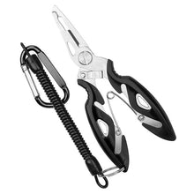 Load image into Gallery viewer, DONQL Multifunctional Fishing Pliers Scissors Line Cutter Hook Remover Fishing Clamp Accessories Tools With Lanyards Spring Rope